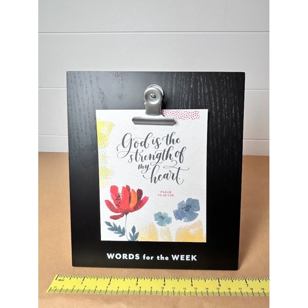 Mary and Martha Words for the Week Scripture Card Holder Black‎ Wood J0826